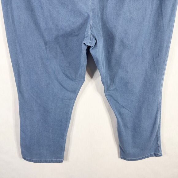Denim 24 7 Roamans Plus Size 30WP Jeans Dip‎ Dye Straight Pull On Elastic 1205 - Picture 6 of 8